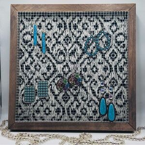 Custom, Handmade Women’s Earring Organizer, Free-standing or Wall-hung, 12”x12”